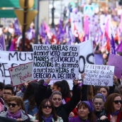 César Sánchez ICAL. Manifestación del 8M en Ponferrada