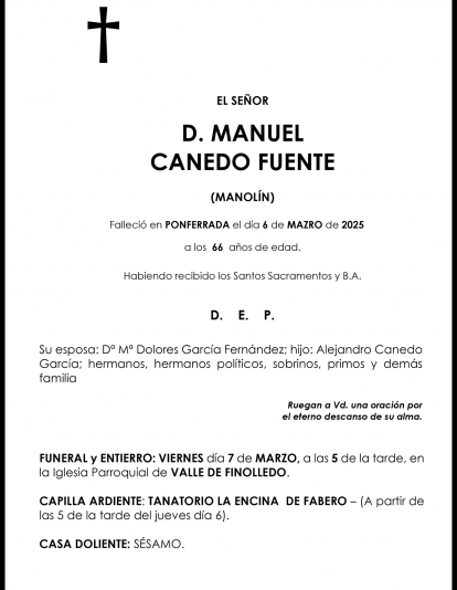 MANUEL CANEDO FUENTE   (MANOLÍN) 