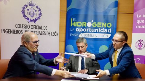 Los colegios de Ingenieros Industriales de León y Valladolid firman, un convenio de colaboración con la Asociación Castellano y Leonesa del Hidrógeno (H2CYL)  | Leticia Pérez / ICAL