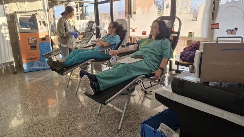 Imagen de archivo de una maratón de donación de sangre en el hospital.