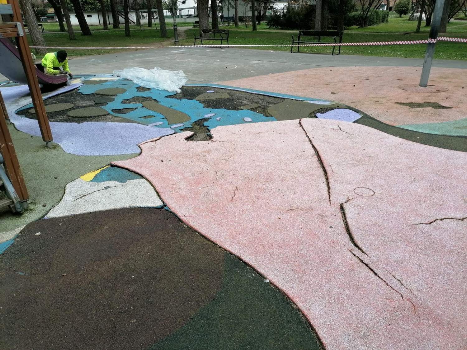 Comienzan las obras para reparar el Parque del Temple de Ponferrada