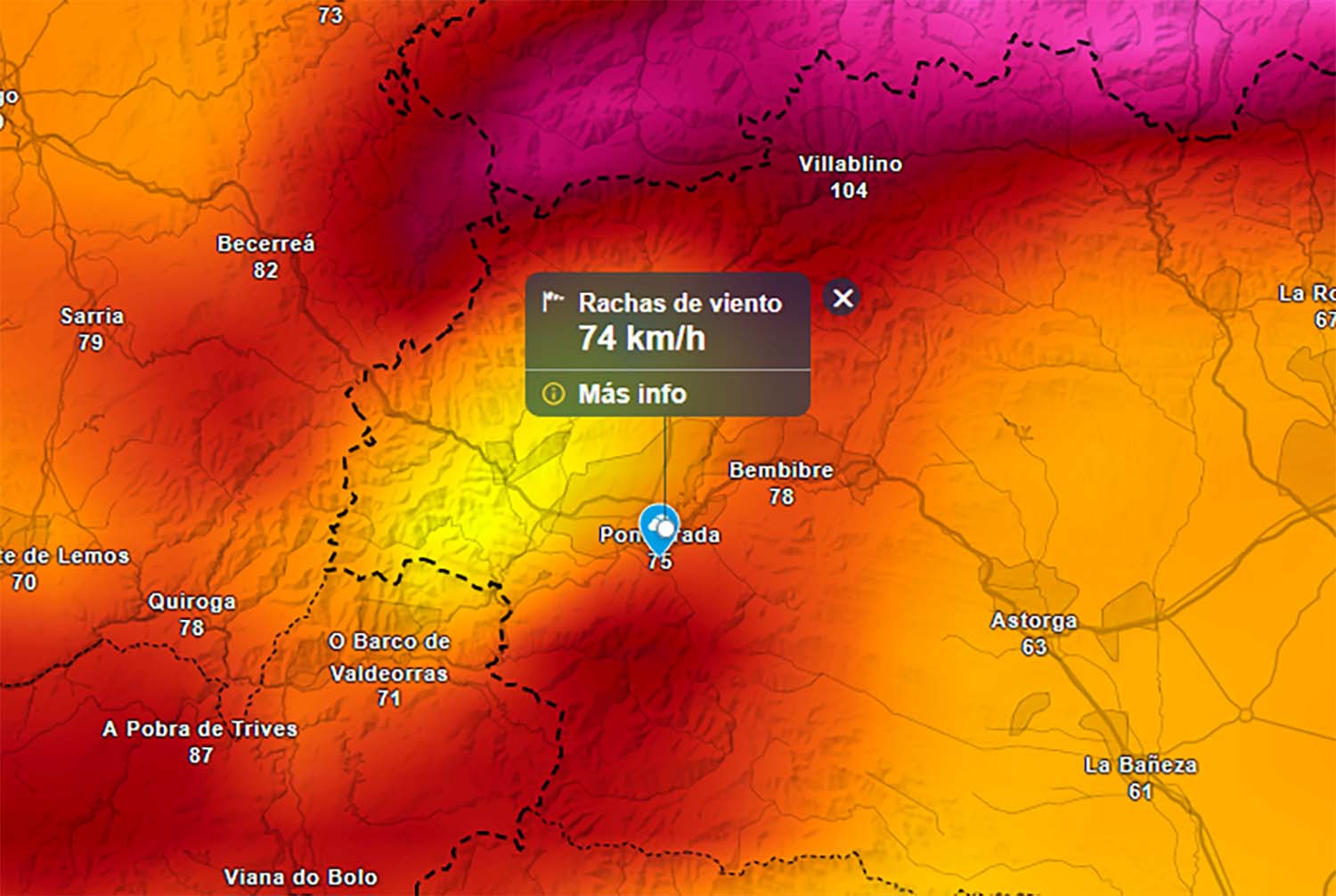 Rachas de viento en Ponferrada Rachas de viento en Ponferrada