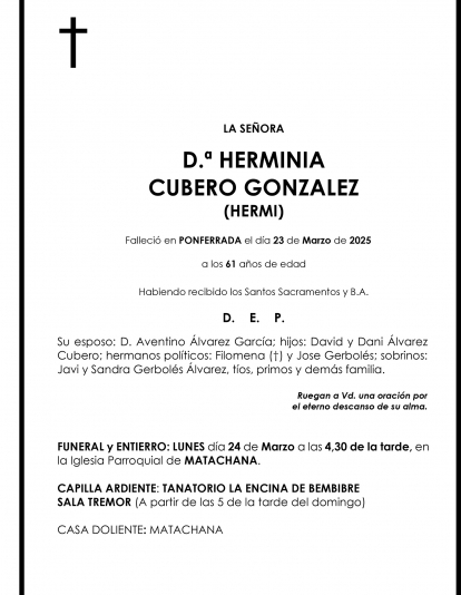HERMINIA CUBERO GONZALEZ (HERMI)