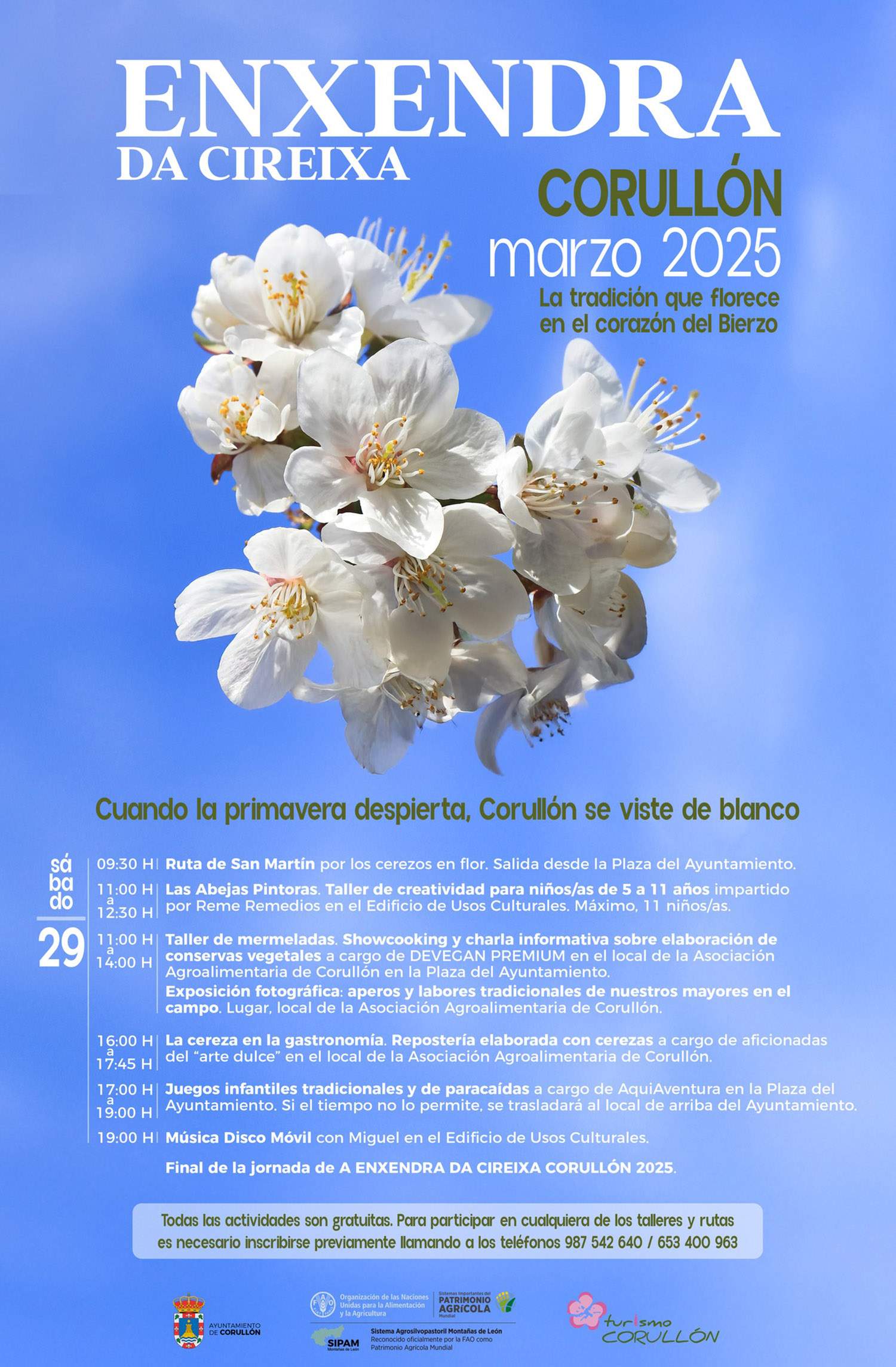 Cartel de la Ruta de los Cerezos de Corullón