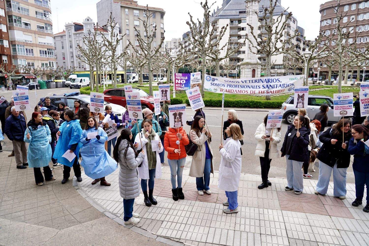 Concentración de los veterinarios de León por el uso de medicamentos | Campillo / ICAL
