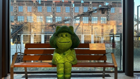 Mafalda invita a intercambiar libros en el Museo de la Energía de Ponferrada