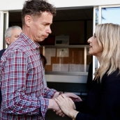 Campillo  ICAL. La vicepresidenta segunda del Gobierno, Yolanda Díaz, se reúne con el alcalde de Villablino, Mario Rivas