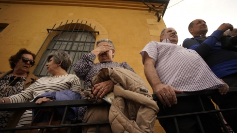 Funeral del minero berciano David Álvarez fallecido en la mina de Cerredo (Asturias) | Foto: César Sánchez, ICAL