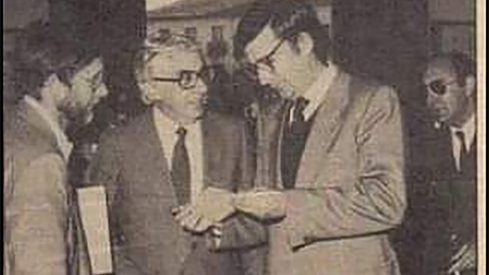 Tarsicio Carballo junto al exalcalde de Ponferrada, Celso López Gavela, y al exministro de Sanidad, Ernest Lluch, asesinado por ETA