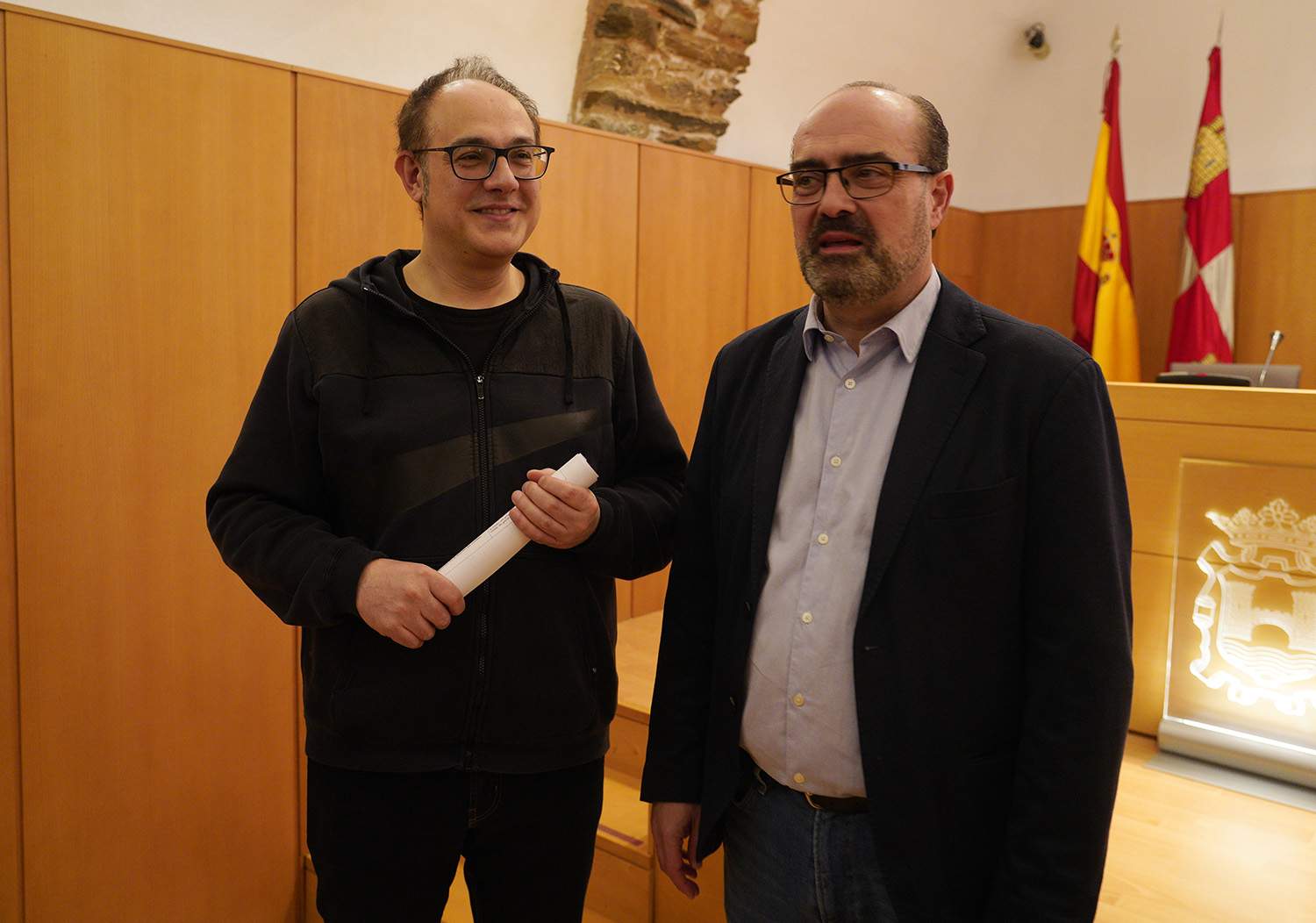 César Sánchez ICAL. El alcalde de Ponferrada, Marco Morala (D), junto al compositor Manuel Alejandre (I), durante la presentación de la V edición del Festival de Música Antigua Pons Ferrata. César Sánchez ICAL. El alcalde de Ponferrada, Marco Morala (D), junto al compositor Manuel Alejandre (I), durante la presentación de la V edición del Festival de Música Antigua Pons Ferrata.