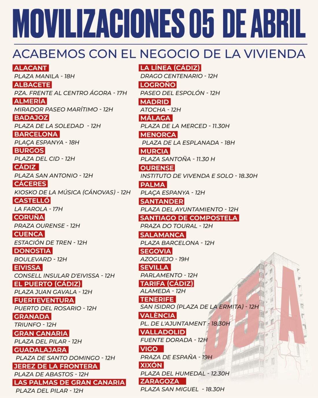 Cartel ‘Acabemos con el negocio de la vivienda’ Cartel ‘Acabemos con el negocio de la vivienda’