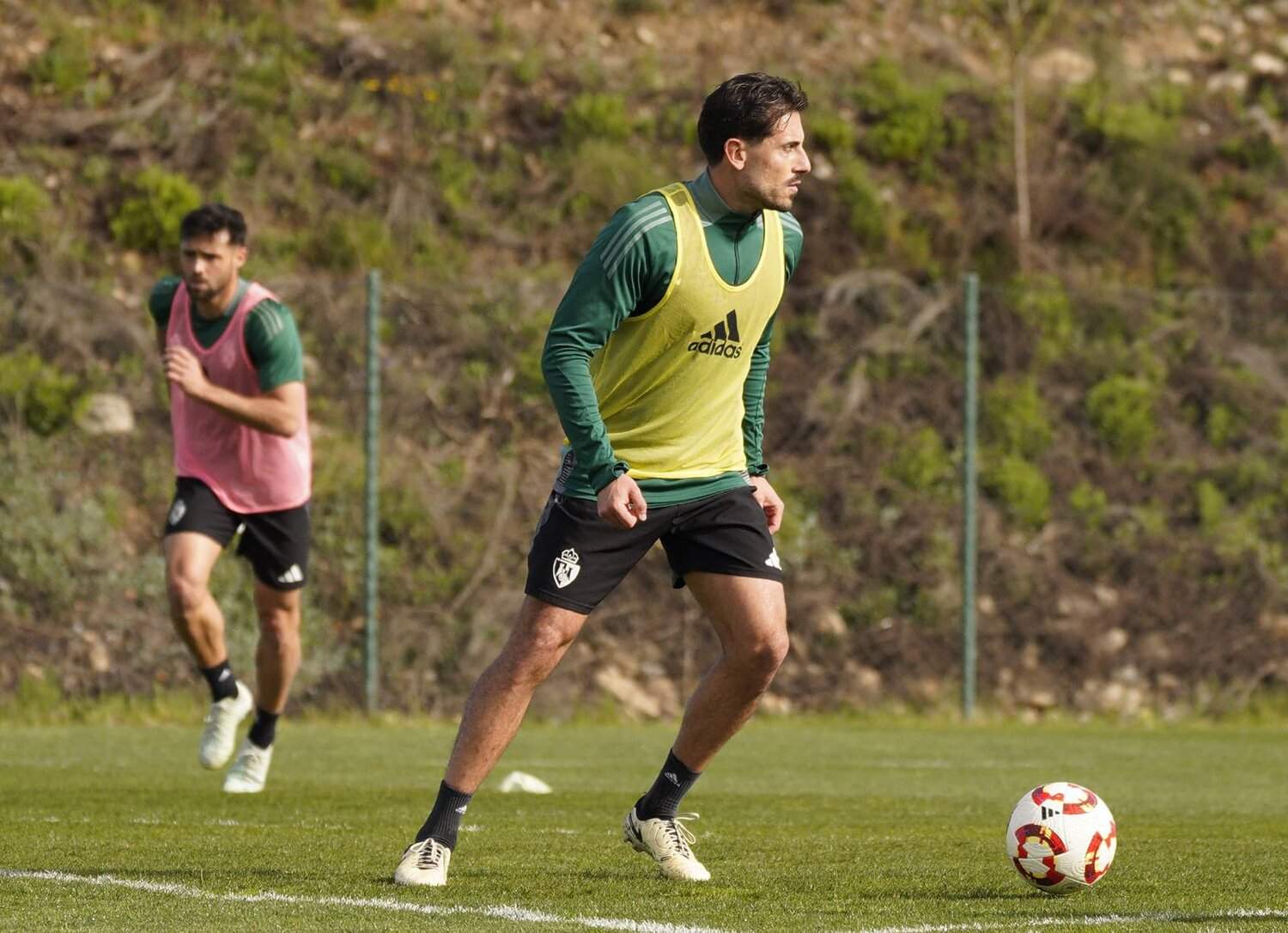Entrenamiento de la Ponferradina para preparar el partido ante el Real Unión