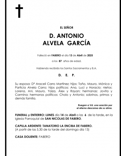 ANTONIO ALVELA GARCÍA