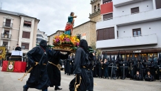 Carrera de San Juanín en la procesión del Encuentro de Ponferrada