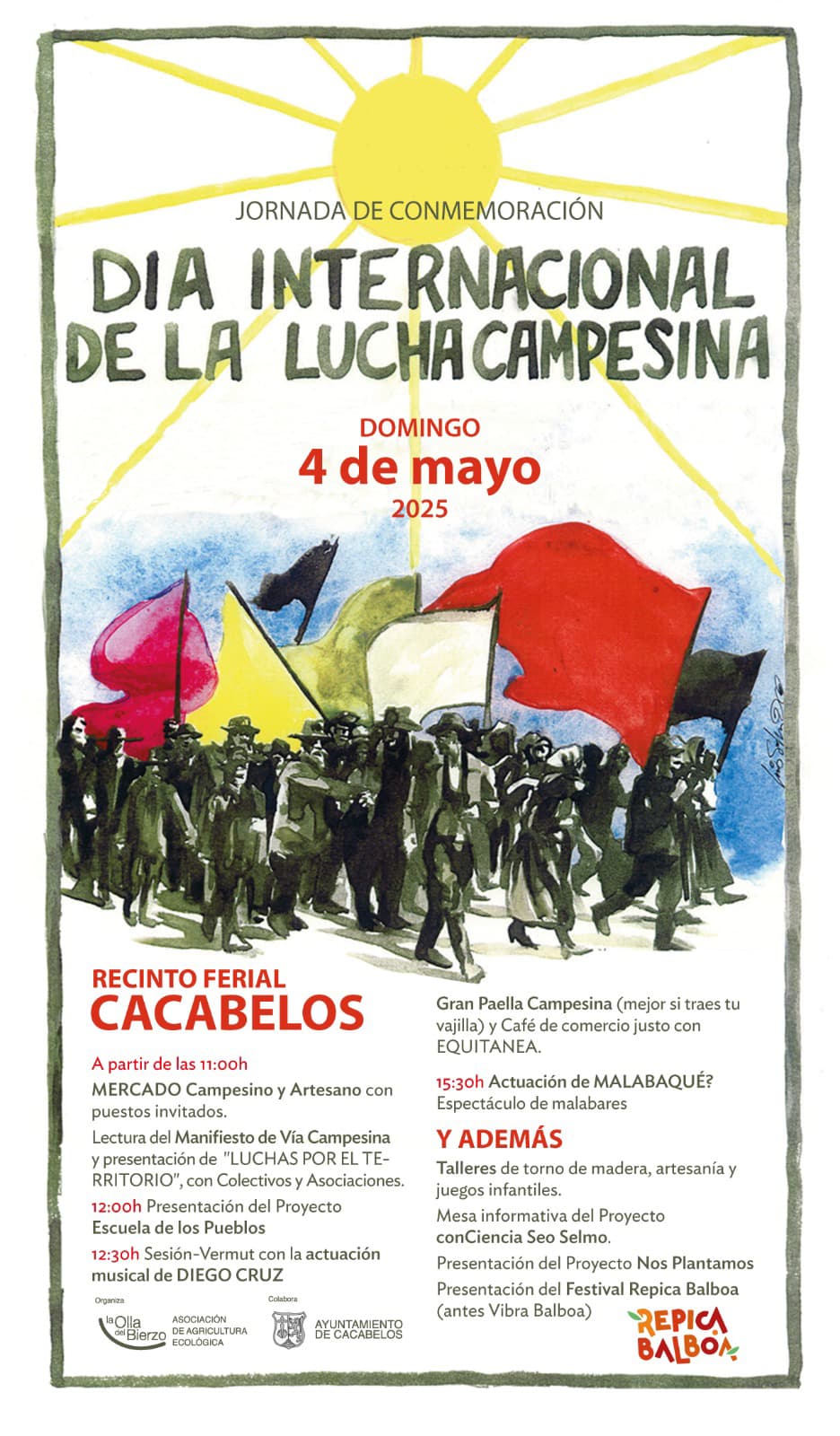 Cartel del la celebración del Día Internacional de la Lucha Campesina