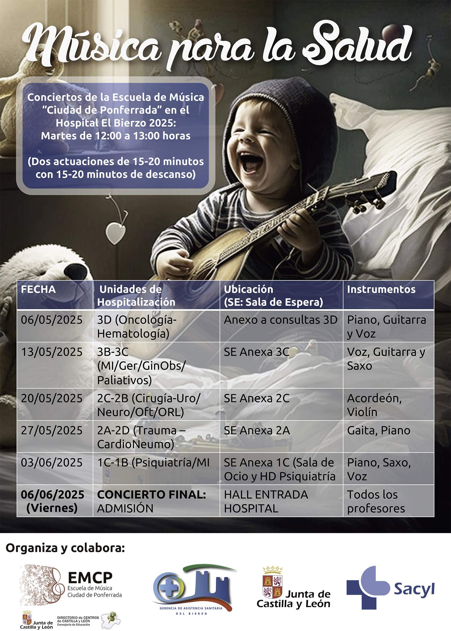 Cartel música para la salud 2025