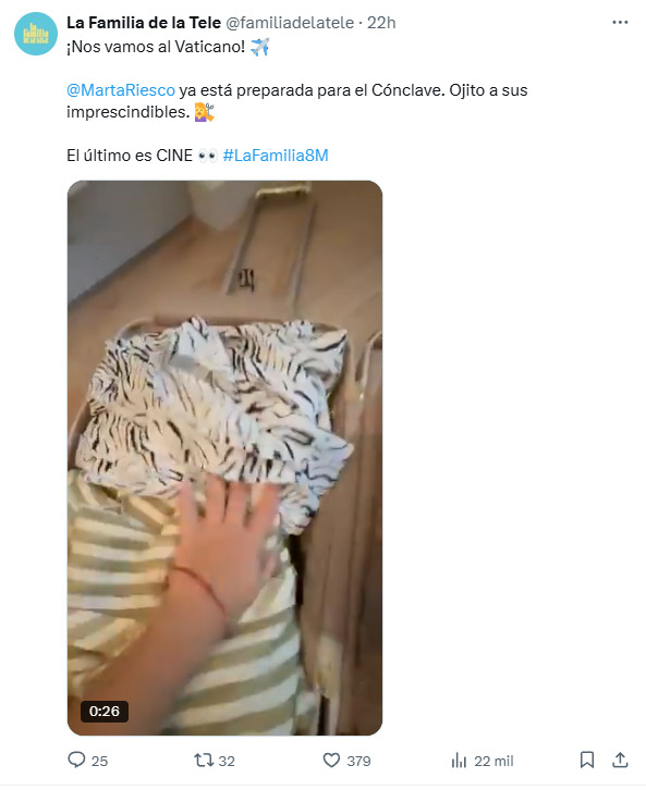 El Consejo de Informativos de TVE critica a 'La familia de la tele' por enviar a Marta Riesco a Roma para seguir la elección del nuevo Papa.