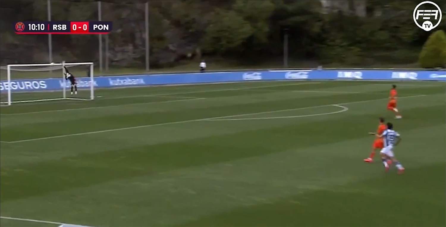 Gol de la Real Sociedad B frente a la Ponferradina