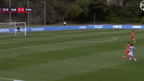 Gol de la Real Sociedad B frente a la Ponferradina