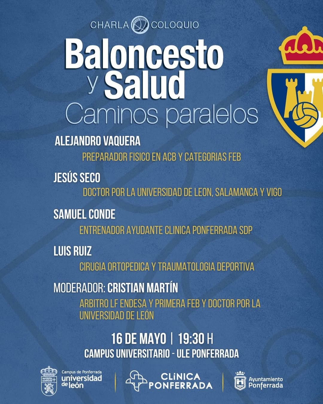 Cartel Charla coloquio baloncesto Ponferrada