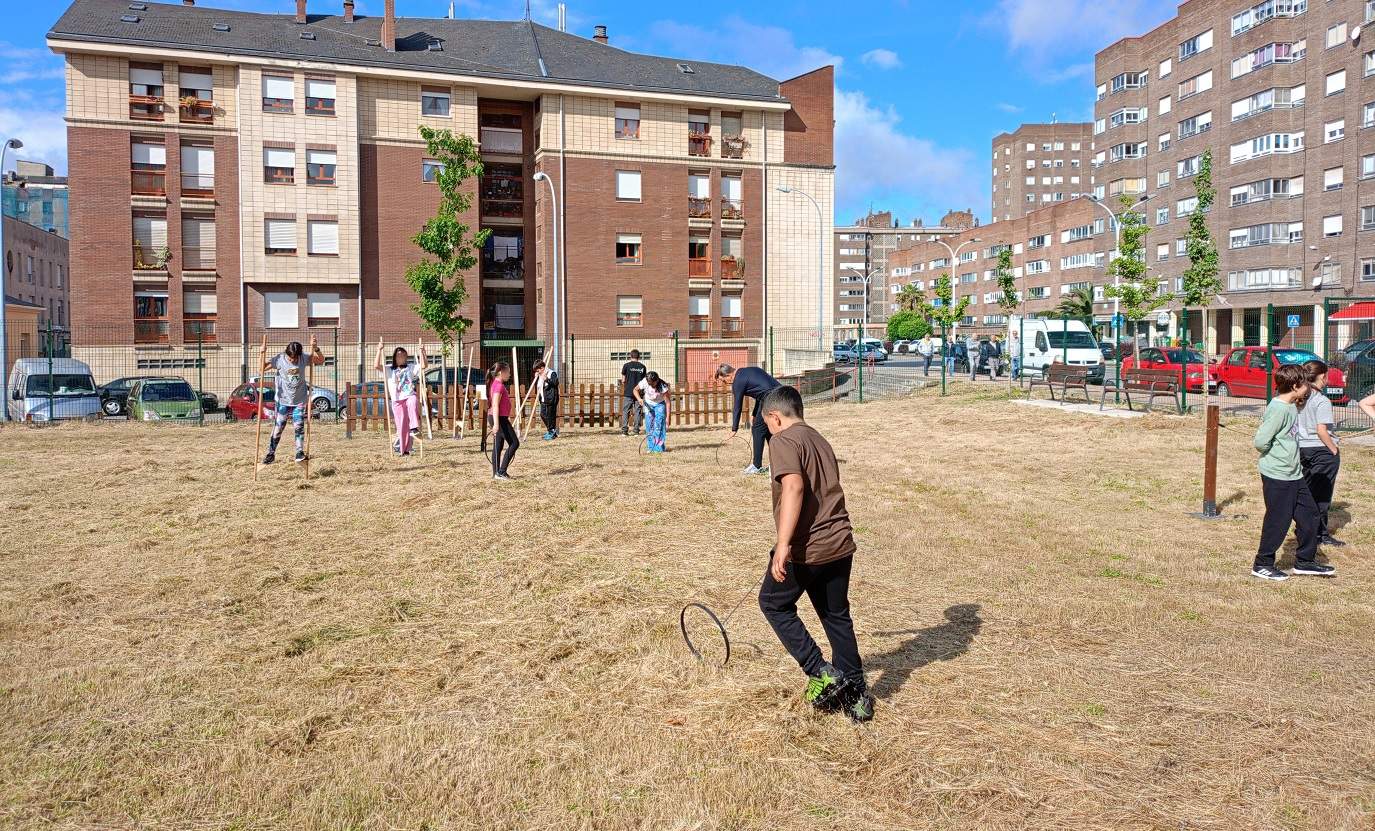 Presentación del fomento de juegos tradicionales entre escolares de Ponferrada