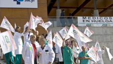 Imagen de archivo de una huelga de médicos 