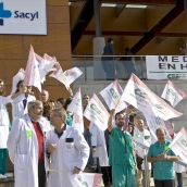 Imagen de archivo de una huelga de médicos 