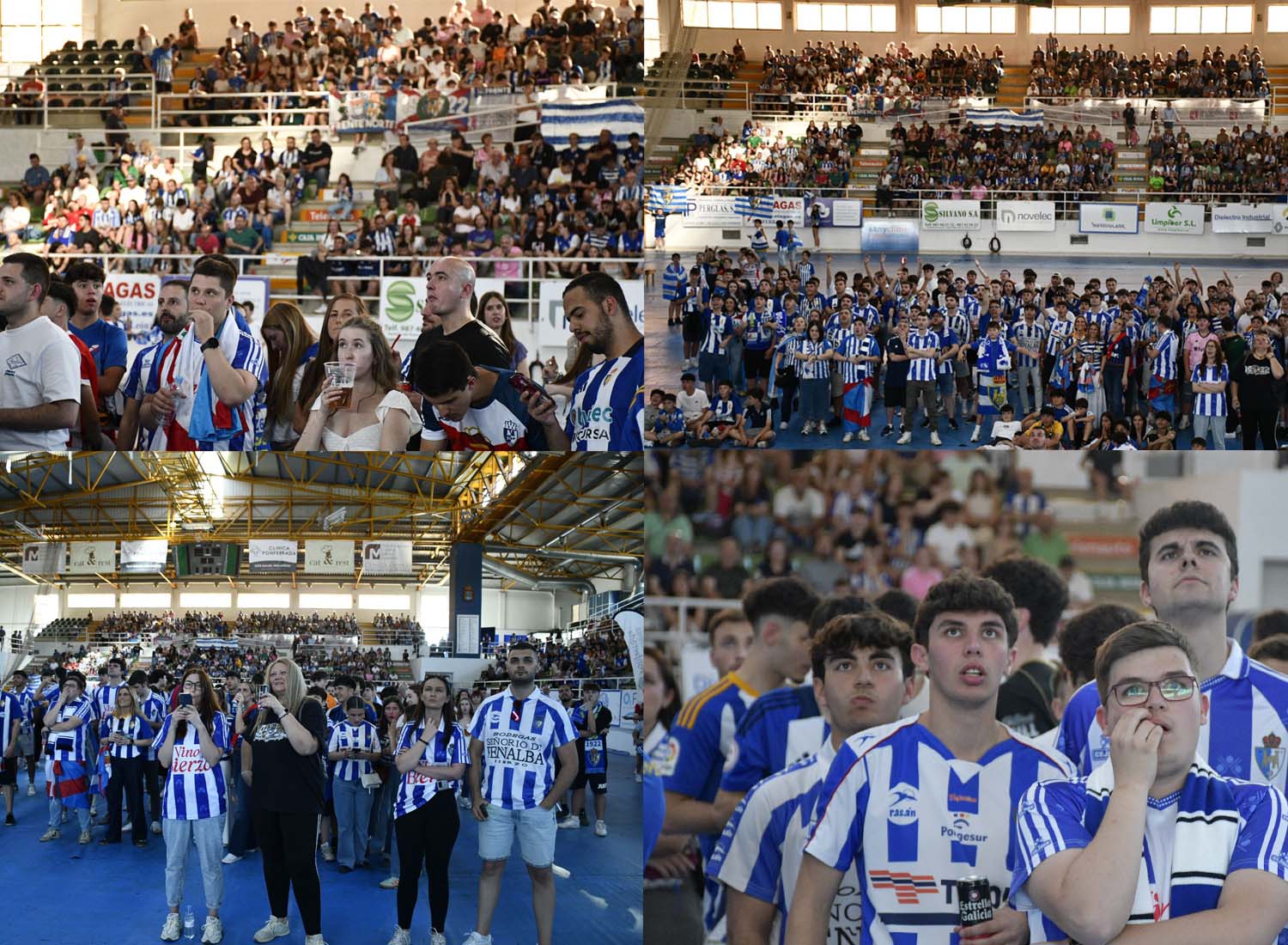 La afición de la Ponferradina en el  pabellón en El Toraín