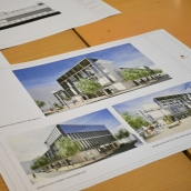 Plano con la infografía del futuro edificio del Mercado de Abastos