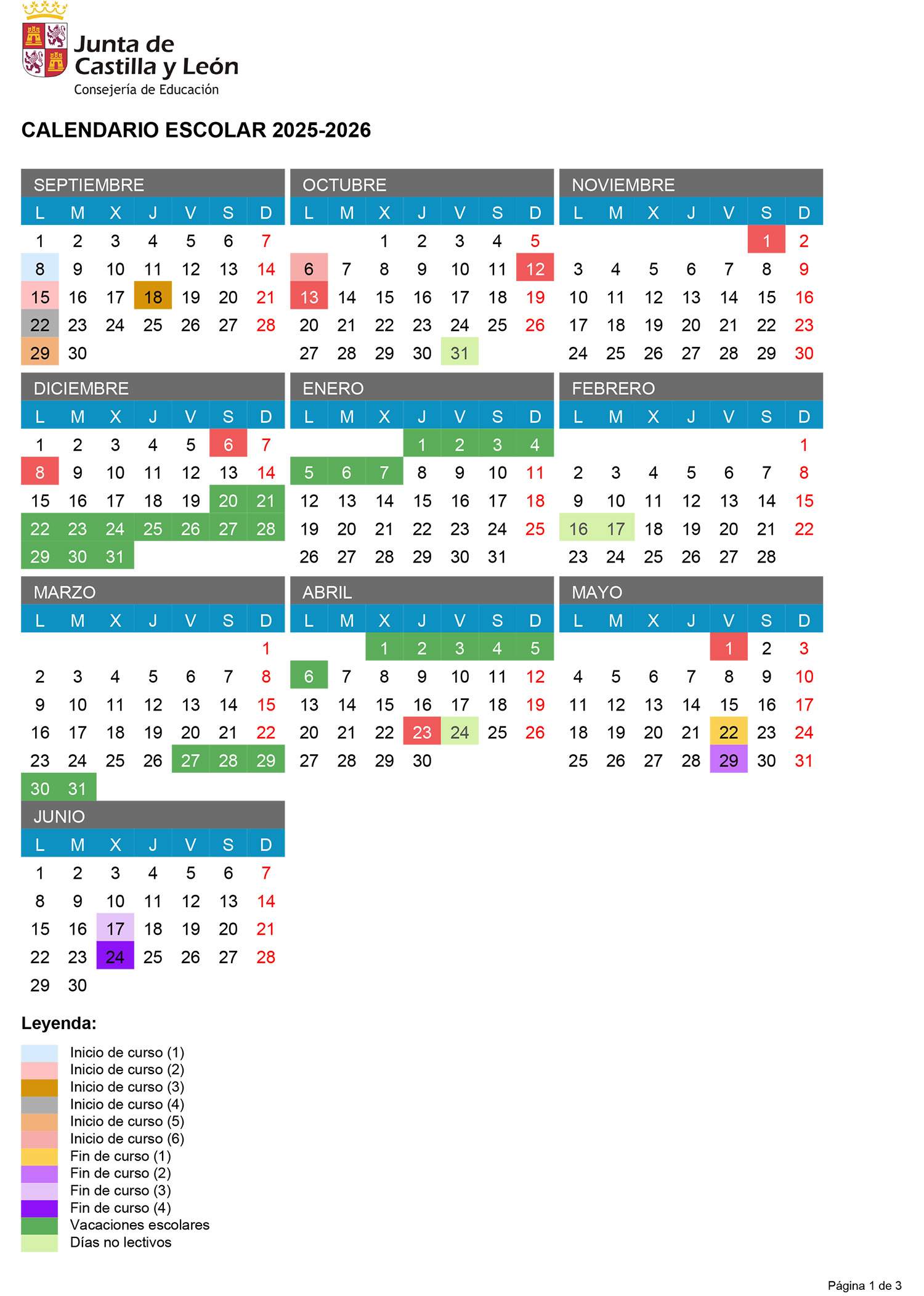 Calendario Escolar 2025 2026