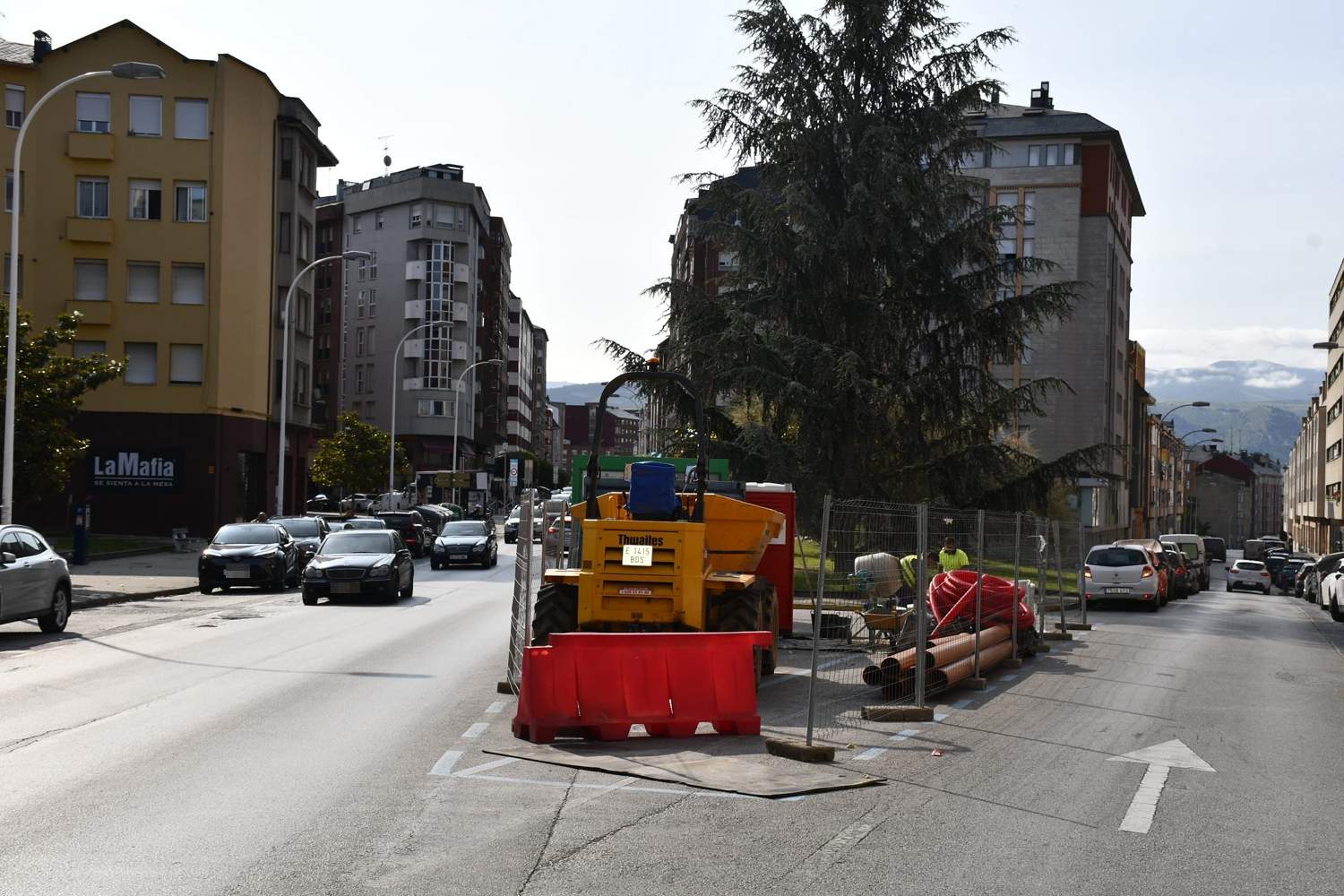 Inicio de las obras en la avenida del Castillo de Ponferrada (1)