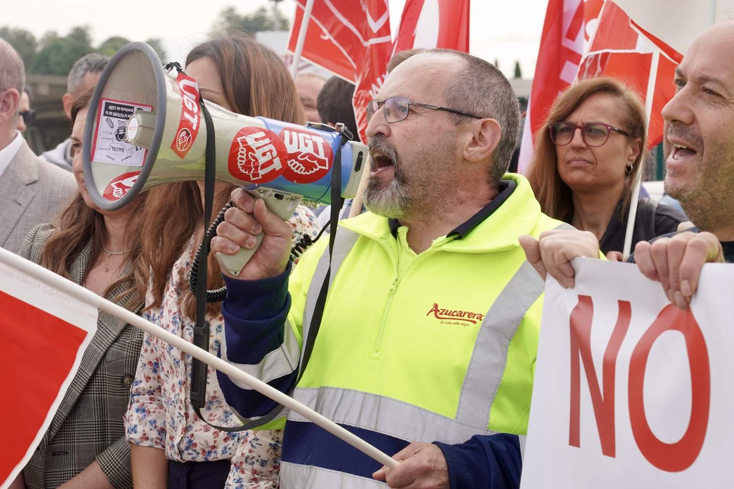 Concentración de los trabajadores de Azucarera en La Bañeza (León) (13)