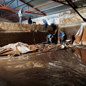Imagen de archivo de obras en la red de suministro de agua en Villafranca del Bierzo