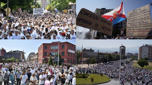 Manifestación de la plataforma Oncobierzo en Ponferrada.
