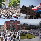 Manifestación de la plataforma Oncobierzo en Ponferrada.