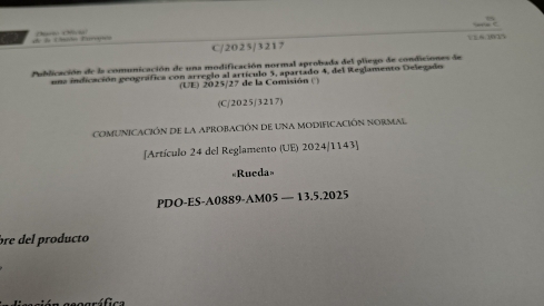 Nuevo pliego de condiciones de la DO Rueda sin la godello