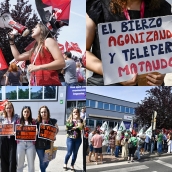 Los trabajadores de Teleperformance exigen a las puertas del centro su recolocación y continuidad: "Aquí hay trabajo suficiente"