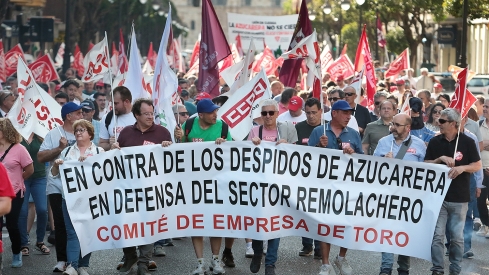Manifestación en León por la Azucarera de La Bañeza |Foto: Peio García, ICAL 