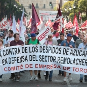 Manifestación en León por la Azucarera de La Bañeza |Foto: Peio García, ICAL 