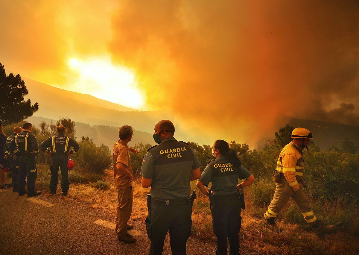 Incendio forestal en el Parque Natural de las Batuecas-Sierra de Francia, en el termino municipal de Monsagro(Salamanca)