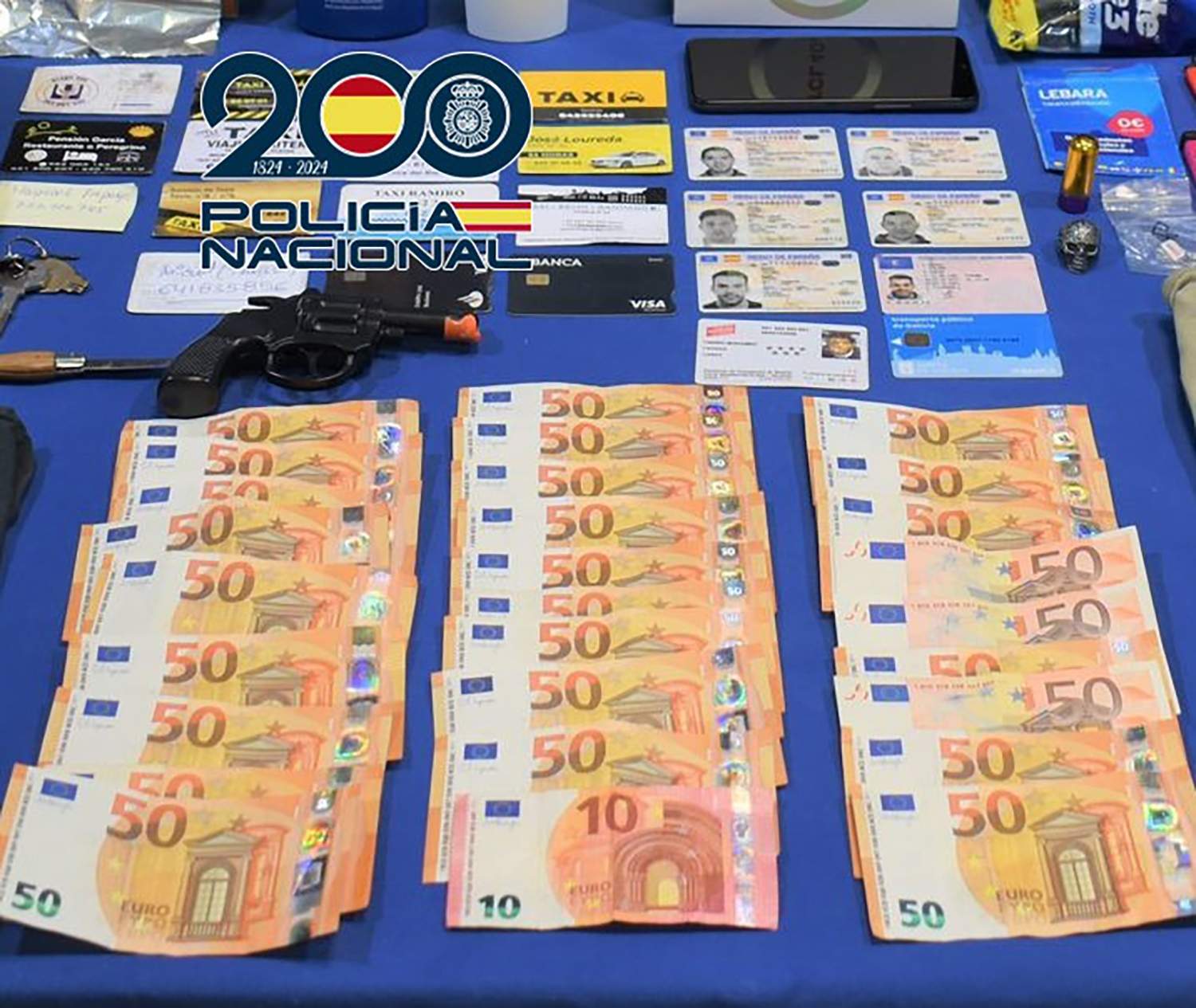 Dinero incautado en la operación