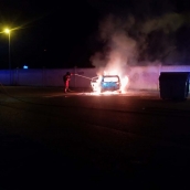 Coche calcinado en Fuentesnuevas