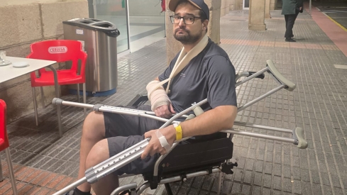 La peregrino herido Pablo Rodrigo Torralba.