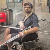 La peregrino herido Pablo Rodrigo Torralba.