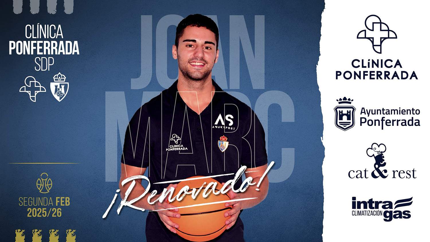 Joan Marc Ferrer seguirá como ayudante de Oriol Pozo en el Baloncesto Clínica Ponferrada. Joan Marc Ferrer seguirá como ayudante de Oriol Pozo en el Baloncesto Clínica Ponferrada.