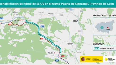 Transportes formaliza la adjudicación de 10 millones para la rehabiliatación de la A-6 en el Puerto del Manzanal 