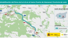 Transportes formaliza la adjudicación de 10 millones para la rehabiliatación de la A-6 en el Puerto del Manzanal 