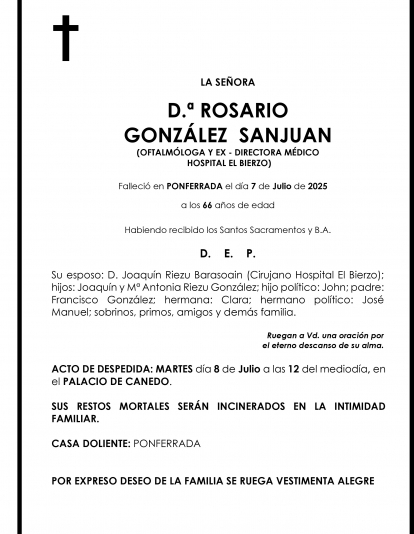 ROSARIO GONZALEZ SANJUAN