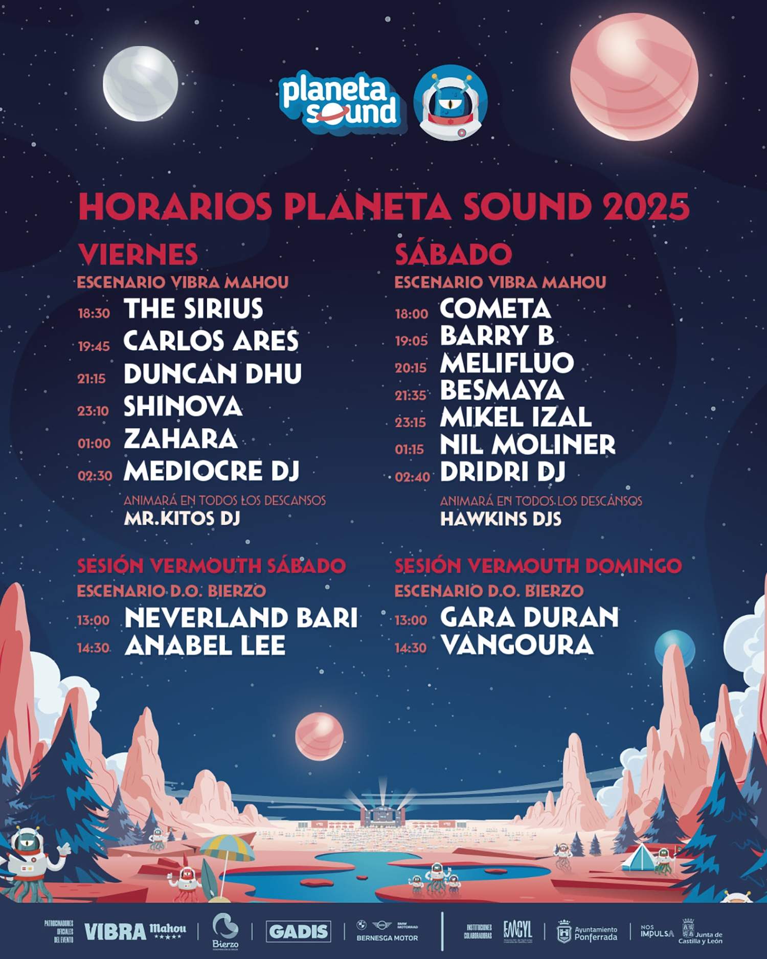 Horarios de los conciertos del Planeta Sound de Ponferrada