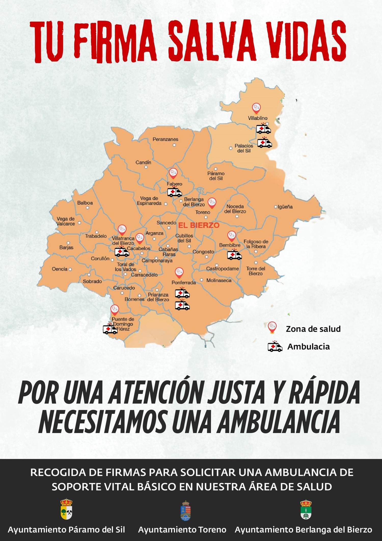 Recogida de firmas para tener una ambulancia 24 horas